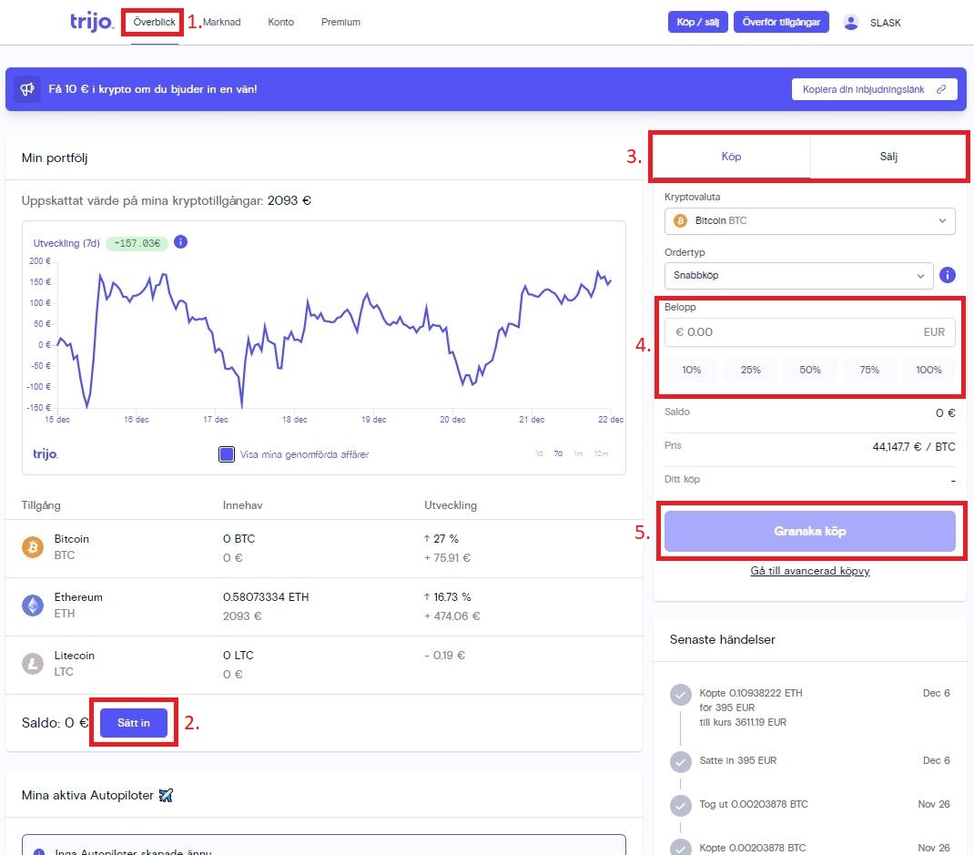 Hur gör jag för att köpa (eller sälja) bitcoin hos Trijo? – Trijo